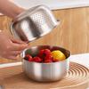 Basin/Drain Basket Stainless Steel Vegetable Washing Basin Stackable Multi-Use Kitchen Strainer