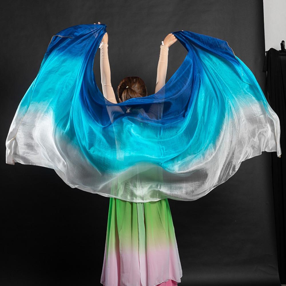 100% Silk Belly Dance Veils Light Texture Dancing Shawl Performance Dance Veil
