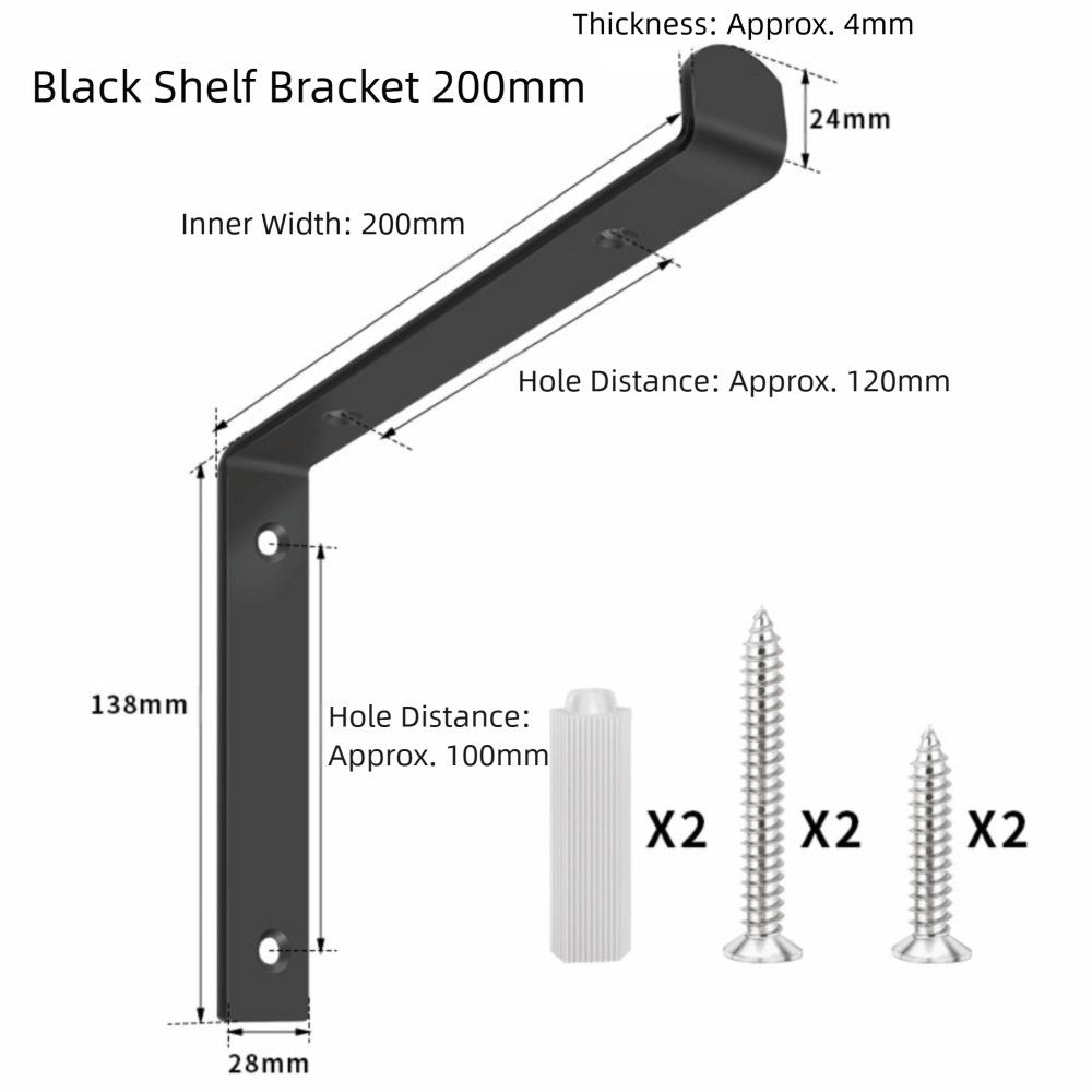 Stainless Steel L Type Shelf Brackets 90 Degree Concealed Triangular Support Frame Rustproof Enduring Floating Shelf Bracket