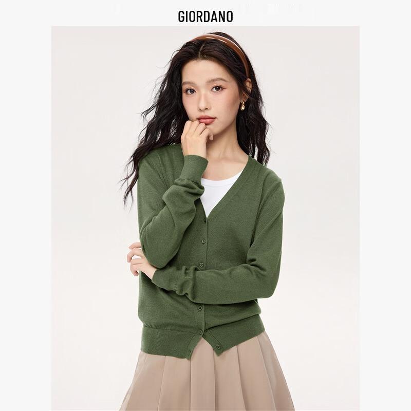 

Женский кардиган Giordano из чистого хлопка с V-образным вырезом XL