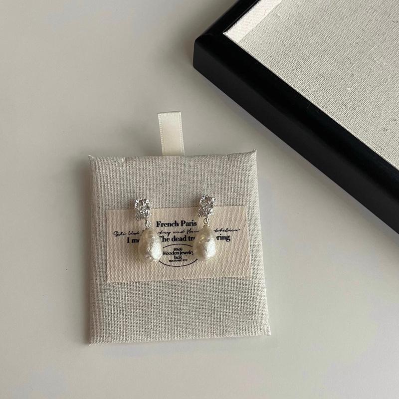 

Wilderness Romance French Textured Pearl Teardrop Earrings