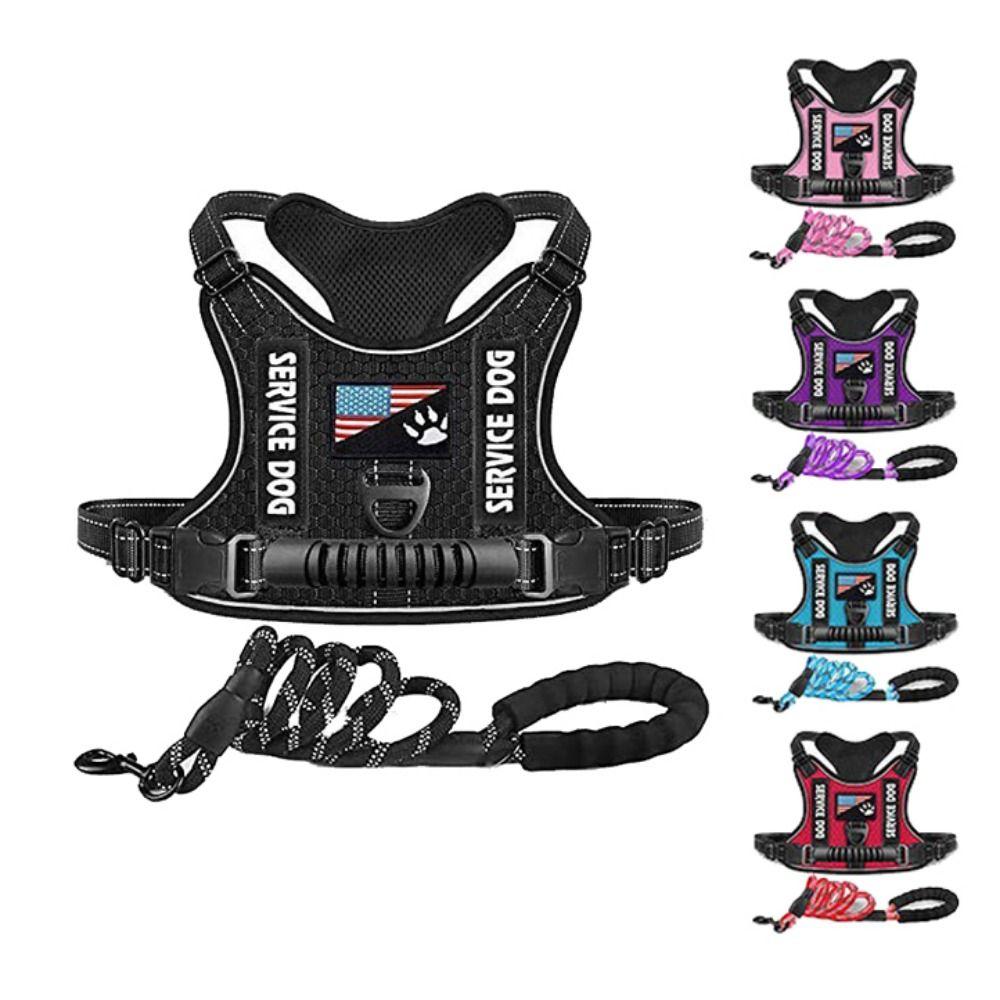

Reflective Dog Traction Rope Breathable Reflective Pet Harness Dog Traction Vest Walking