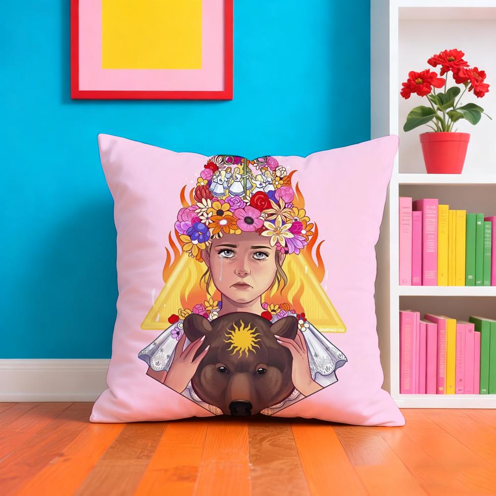 Nordic Midsummer Festival Cushion Cover Plush Fabric Soft Double Sided Print Home Sofa High Quality Cushion