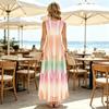 Women's Maxi Dress,Color Gradient Sleeveless Beach Dress,Lightweight & Skin-friendly,Trendy Easy-Match for Summer Vacation