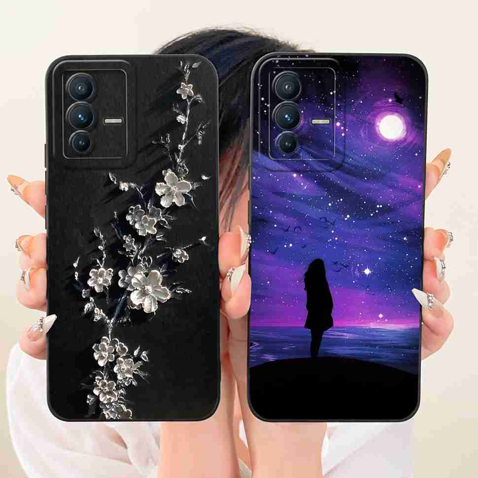 Cartoon Painted For vivo S12 Pro 5G V2163A Case Butterfly Cat Silicone Back Cover For Vivo S12 Pro s12 PRO 5G Phone Cases Bumper