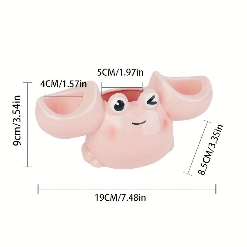 Cartoon Crab Toothbrush Holder Electric Toothbrush & Toothpaste Holder Available In Yellow, Pink, or White Sturdy Base Ceramic Material
