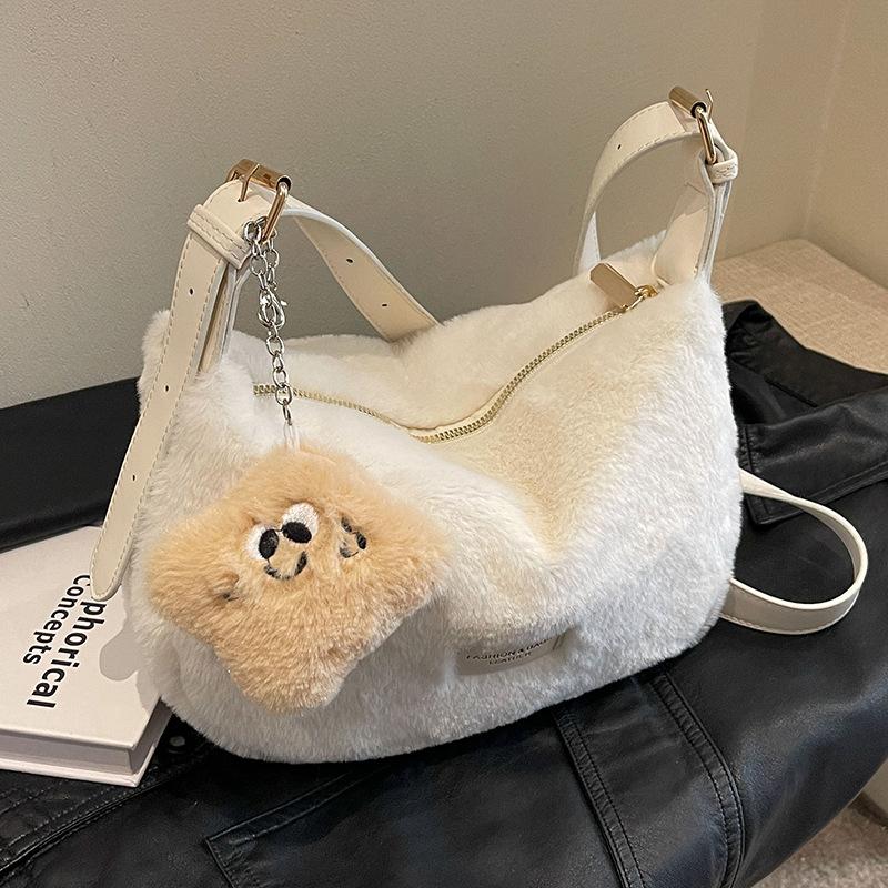 

Волохата жіноча сумка великої місткості Новинка осені та зими 2024 Універсальна сумка через плече Елітна жіноча сумка для пельменів