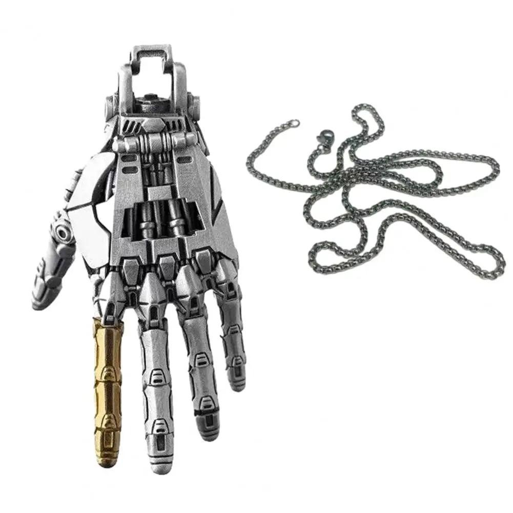 Roboterhand Anhänger Bewegliche Fingergelenke Mechanische Bionische Hand Anhänger Roboterhand Charm Schmuck für Männer/Frauen