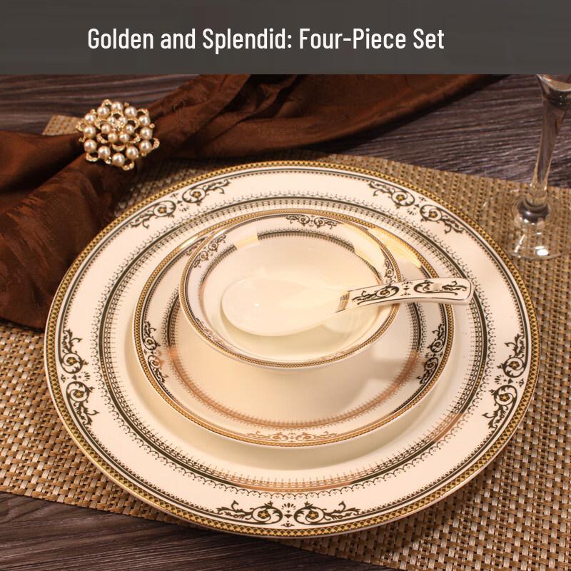 Sweet Elegant European Style 4-Piece Ceramic Dinnerware Set