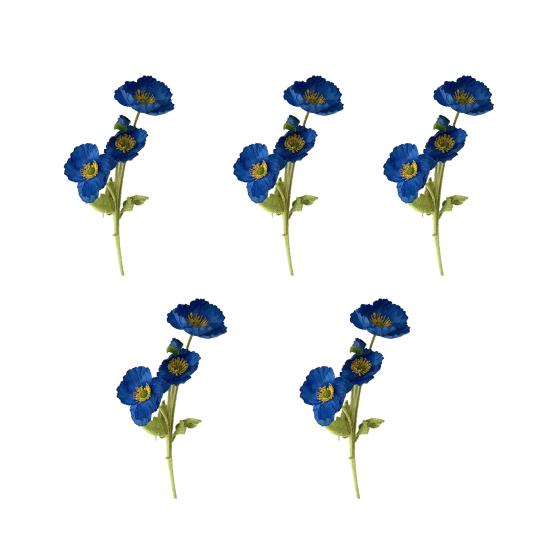 5 Pcs Artificial Flowers 4 Stems Faux Silk Flower Bouquet with 3 Bloosms And 1 Bud for Wedding Home Party Table Centerpiece Floral Arrangement