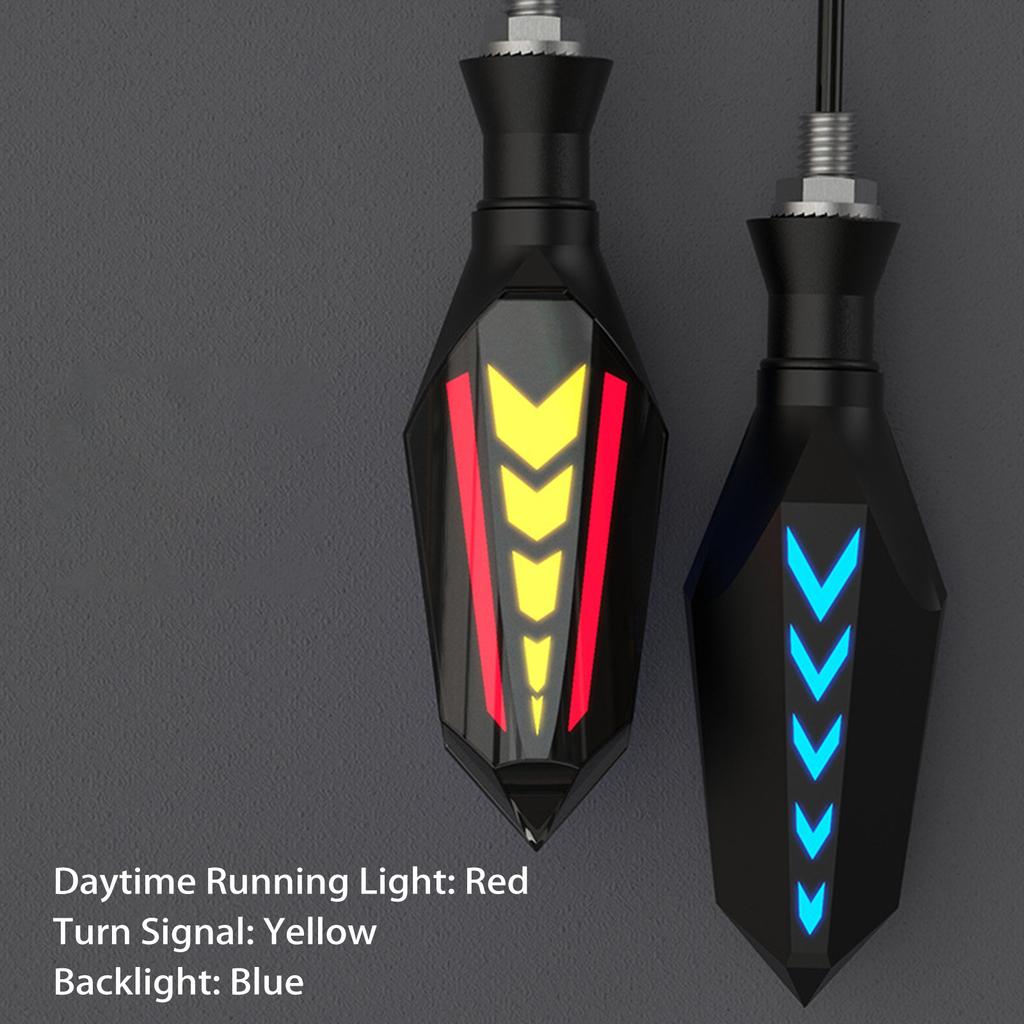 2PCS Motorcycle Flowing Turn Signal Lights, Super Bright DoubleSided LED Turn Signal Lamp &