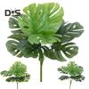 Artificial Monstera Leaves Vivid Fresh Keeping 9 Forked Fake Potted Green Plant Leaves Party Supplies