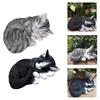 Lovely Miniature Sleeping Cat Statue Landscaping Figurines Mini Animal Art Crafts Sculpture for Patio Lawn Yard Decor Ornament
