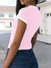 Top Corto da Donna Y2K con Stampa di Lettere Manica Corta Baby Tee Camicia Casual Estiva