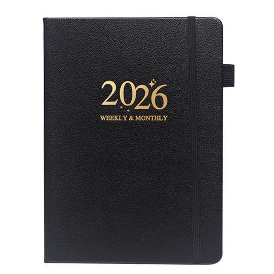 2026 Planner A5 Notebook 144 Sheets Hardcover Daily Journal Calendar Multifunctional Work-Life Balance Schedule for Travel College Home