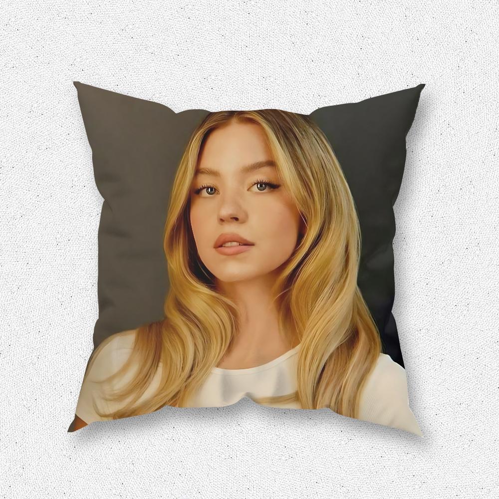 Actress Sydney S-Sweeney Pillow Case For Home Bedroom Room Decoration Living Room Sofa Cushion Cover Suitable