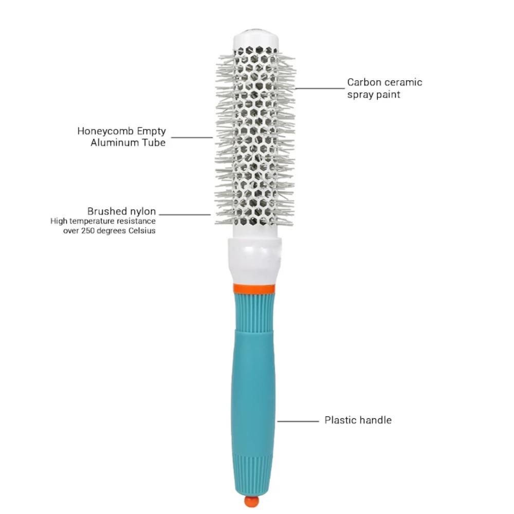 Professional Salon Hair Styling Brush Round Barrel Curly Hair Comb Hairderssing Comb Wet and Dry Dual Use Hairbrush Roller Tools