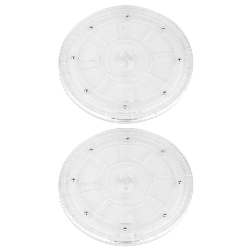 2 stücke Rotierenden Lagerung Tablett Plattenspieler Für Küche Arbeitsplatte Plattenspieler Transparent Kleine Runde Plattenspieler