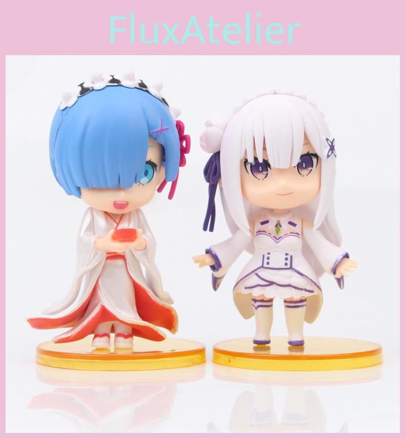 Adorable Pvc Rem Figure Set Six Cute Q Version Models From Re Zero Starting Life In Another World