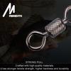 MEREDITH 50PCS/Lot Fishing Swivels Obratlík s kuličkovým ložiskem s bezpečnostní západkou Pevné kroužky Otočný obratlík pro příslušenství pro lov kaprů