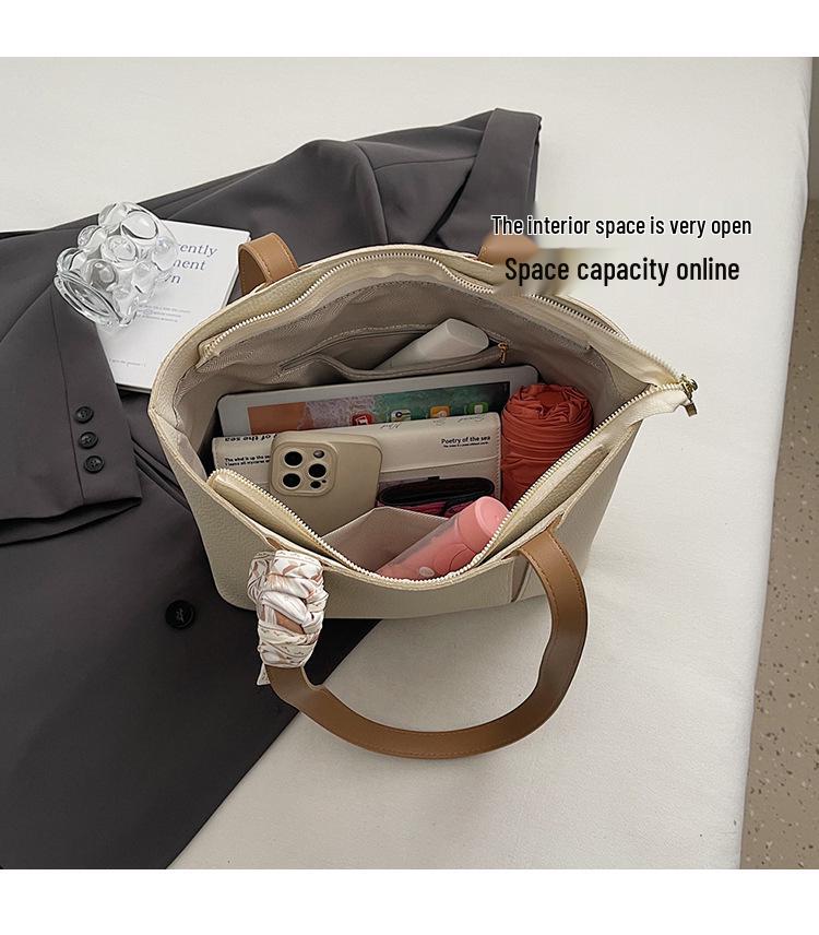 Women's Cross-Border Minimalist Large Capacity Tote - 2025 Fashionable and Versatile Shoulder Bag for Work and Commute