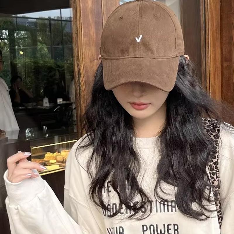 Embroidery Baseball Hat Men's and Women's Wide brims Retro Simple Pure Cotton Duck Tongue Hat Suitable for Outdoor Sunscreen