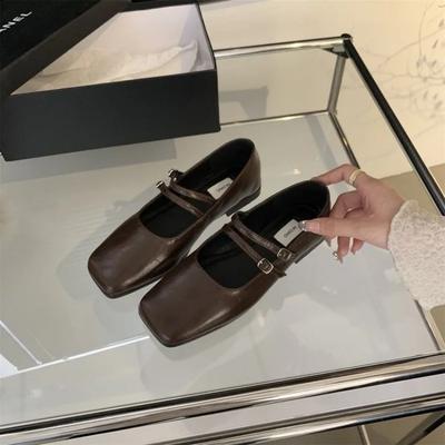 Designer Spring Women Mary Jane Shoes Fashion Square Toe Ladies Comfort Soft Sole Flats Women's Comfort Ballerinas Shoes