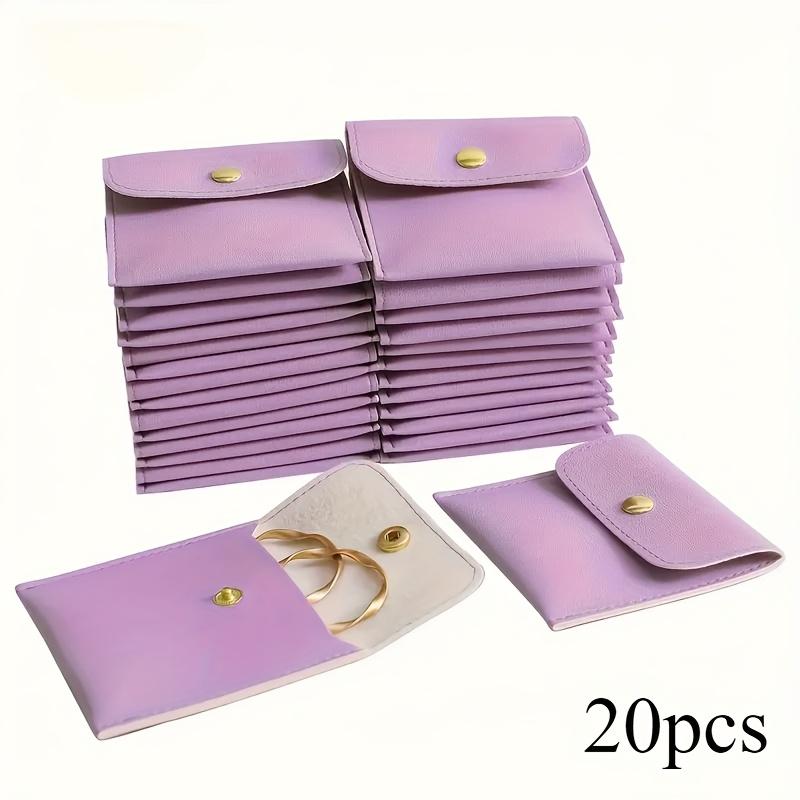 20 Stück Kunstleder Schmuckbeutel, Verschiedene Farben Druckknopfverschluss Taschen für Ringe, Anhänger, Halsketten - Perfekte Aufbewahrungslösung, Schmuckorganizer