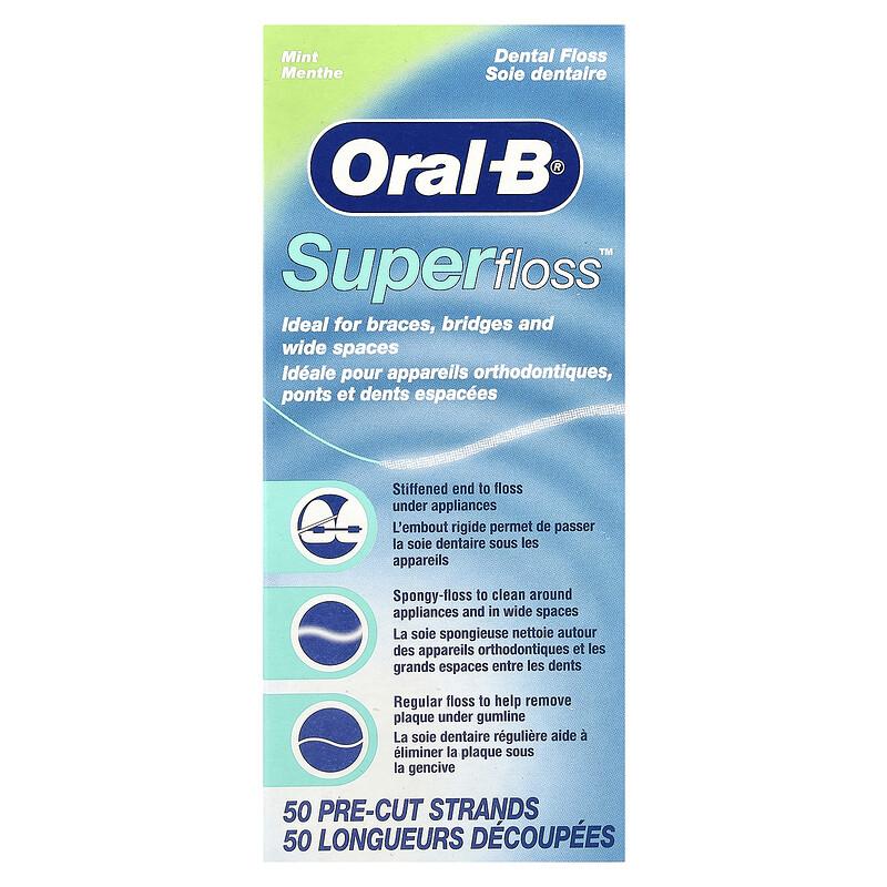 Oral-B Super Floss™, Mint, 50 Pre-Cut Strands sold by Joom