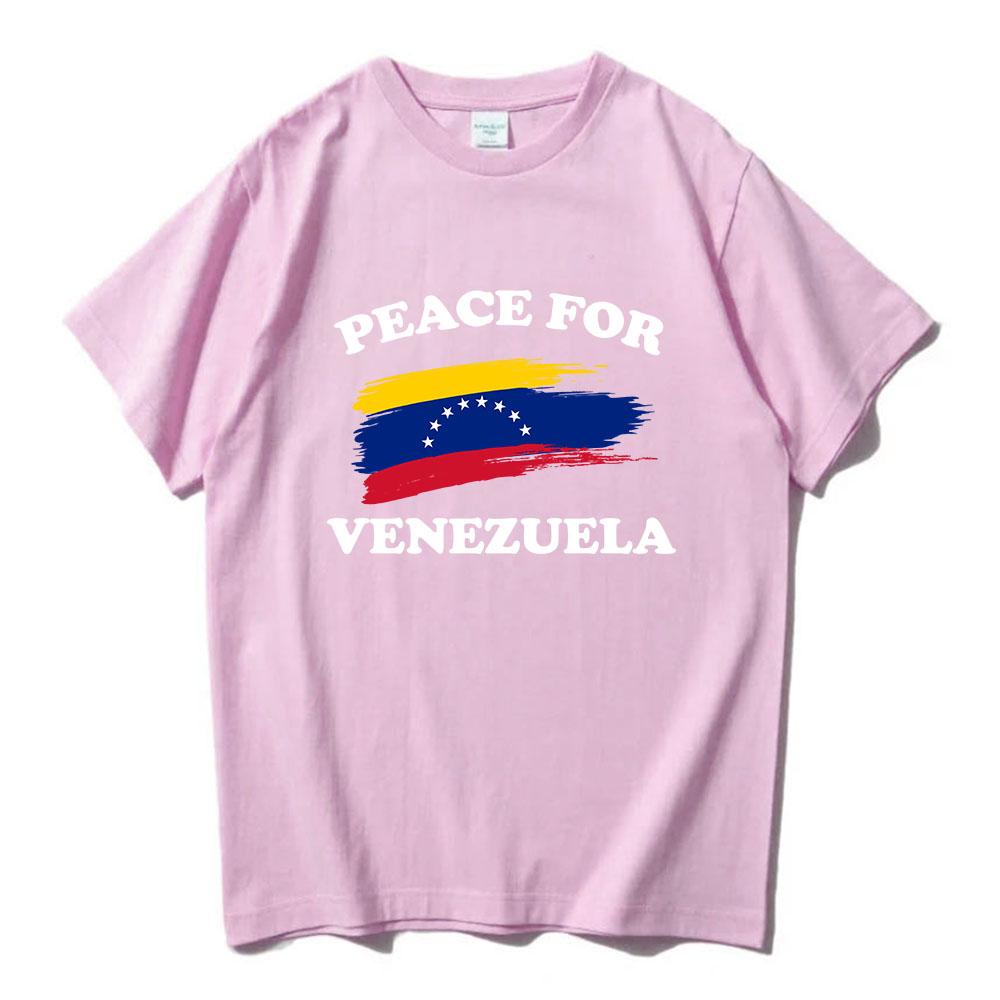 Freedom Peace for Venezuela T-shirt Unisex Clothing Cotton Short Sleeve Casual Crew Neck Tshirts Streetwear Print T Shirt