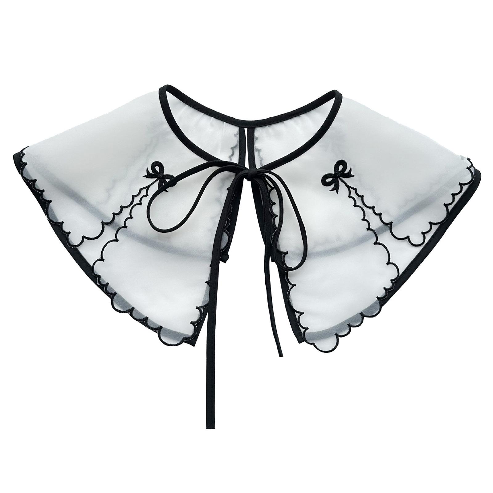 

False Collar Detachable Blouses False Collar Half Shirts Collar Little Shawl Top Elegant for Womens Girls белый