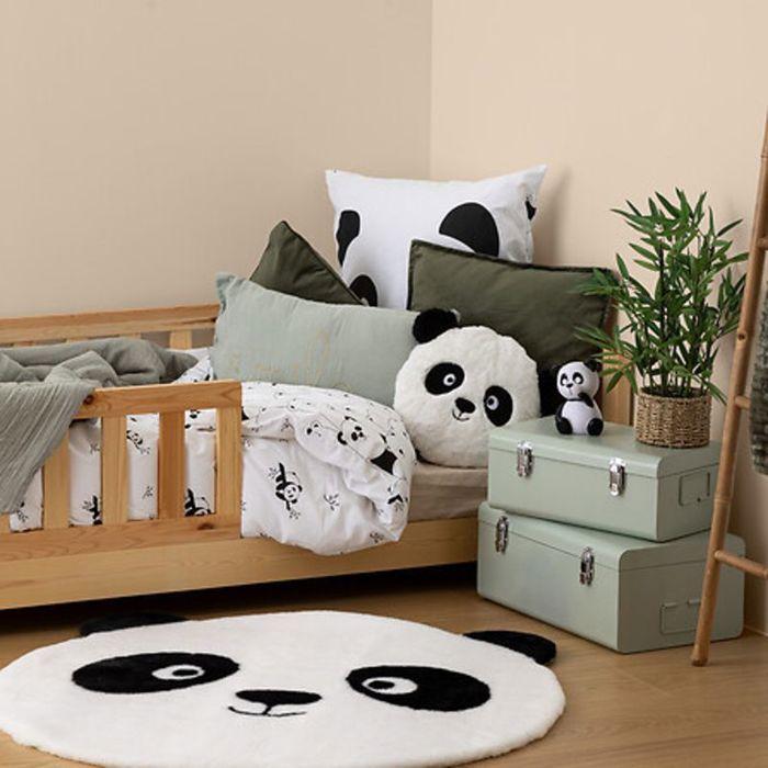 Parure de lit imprimée Panda 140 x 200 cm Réversible 100% Coton / 57 Fils/cm²