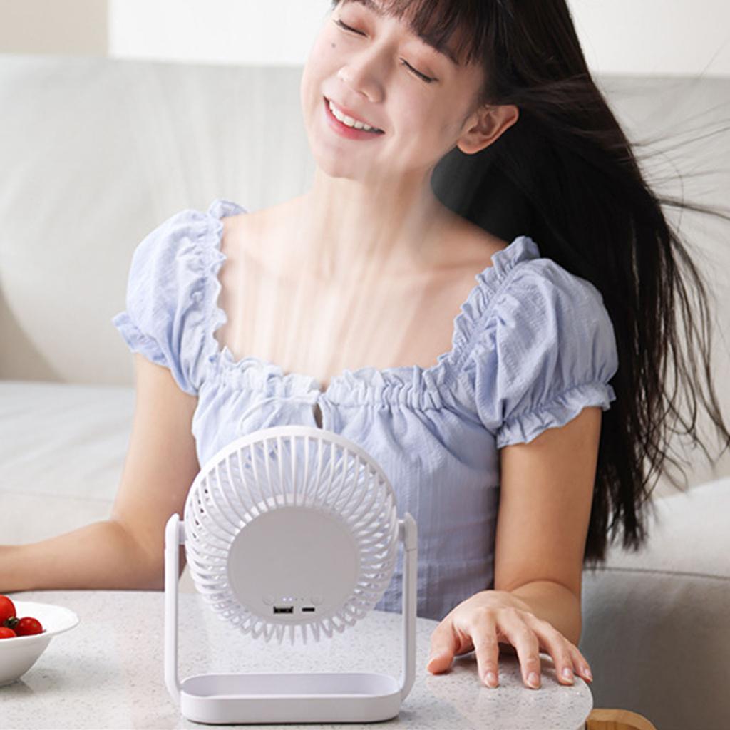 Small Desk Fan 3 Blades Multifunctional Quiet Rechargeable   Fan for Home Camping