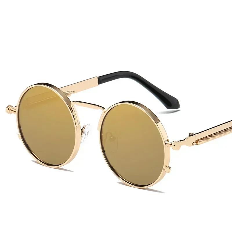 Vintage Punk Style Sunglasses Men Retro Round Metal Frame Women Sun Glasses Fashion Eyewear Mujer UV400