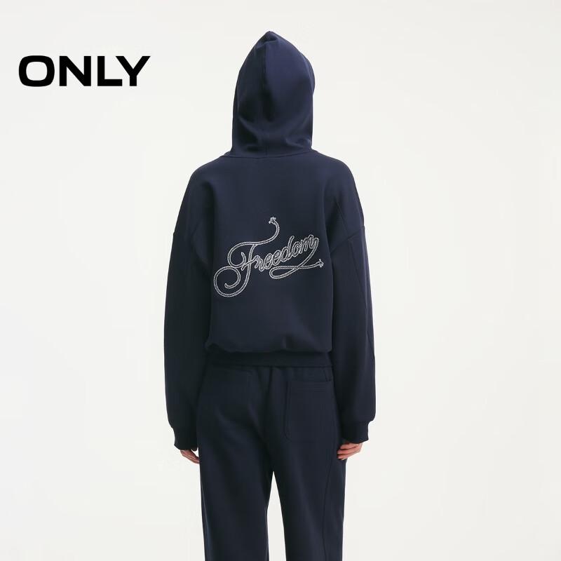ONLY Women's 2026 Spring Loose Hooded Sweatshirt with Nautical Knot Embroidery