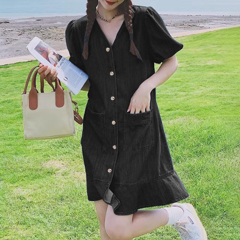 ZANZEA Women Casual V-Neck Loose Summer Short Sleeve Dress