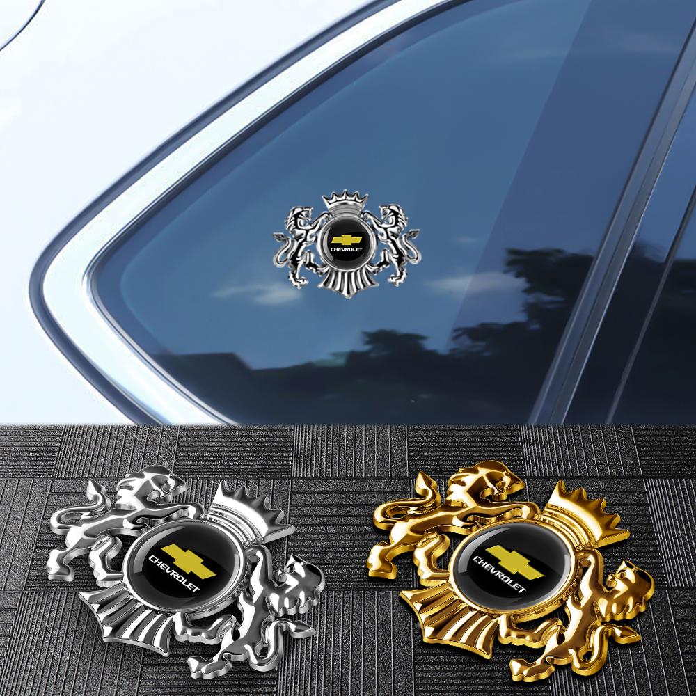 AABLI1 Insigne Emblème Couronne Lion 3D Métal Autocollants Voiture Accessoires Décoration Décalcomanie Pour Chevrolet Silverado Trailblazer Suburban Traverse