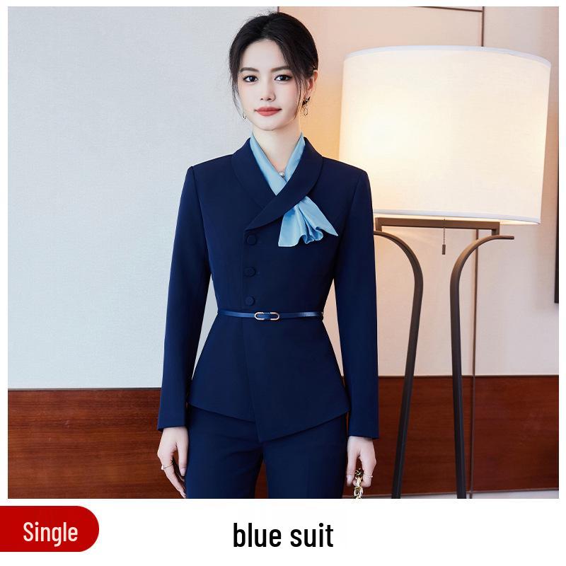 High-End Women's Professional Business Suit Set for Hotel Management, Housekeeping, Receptionist, and Salon Workwear