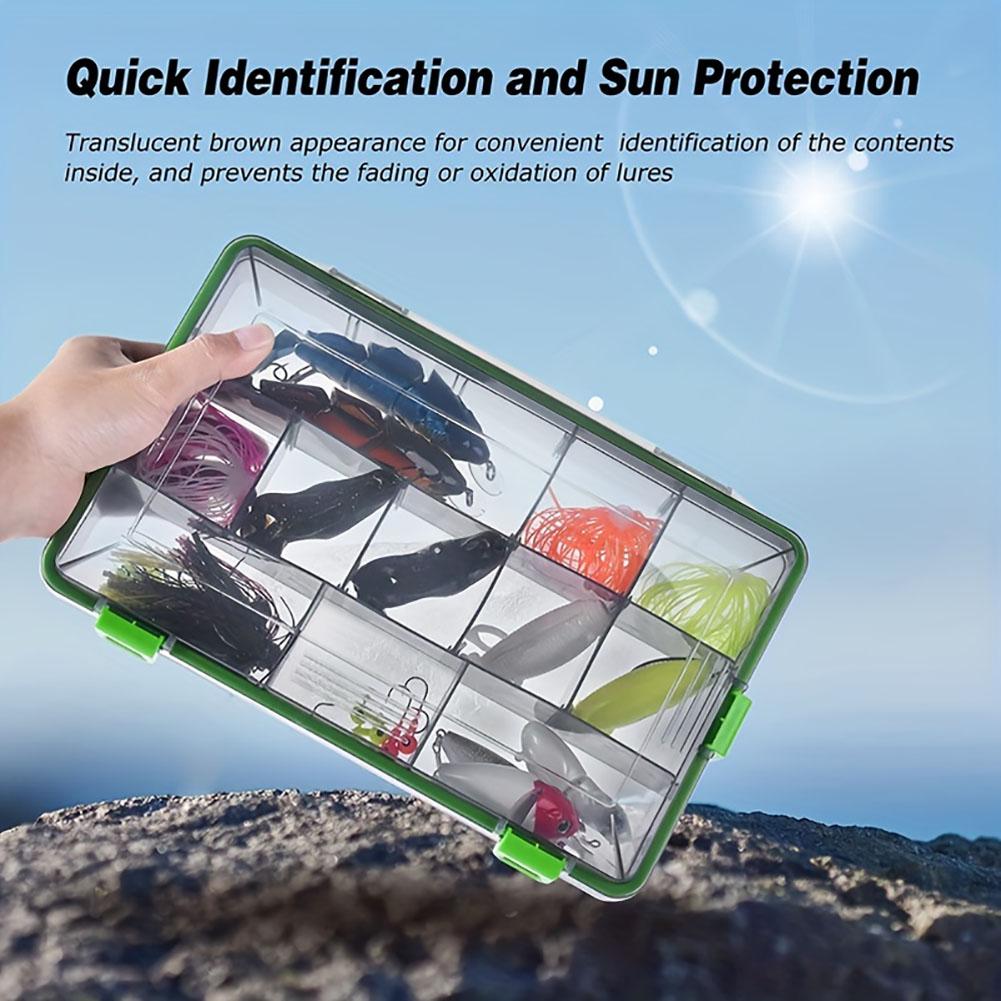 Tackle Box Waterproof Fishing Storage Lure Box Adjustable Blade Monolayer Tool Box For Freshwater Saltwater