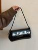 Korean version ins patent leather underarm shoulder bag 2025 new fashion simple commuter baguette bag premium handbag