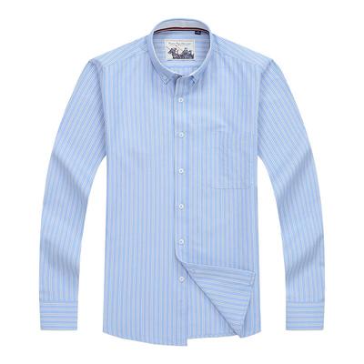 Oxford Hemden Männer Gestreiften Casual Männer Hemden Langarm England Stil Große Größe