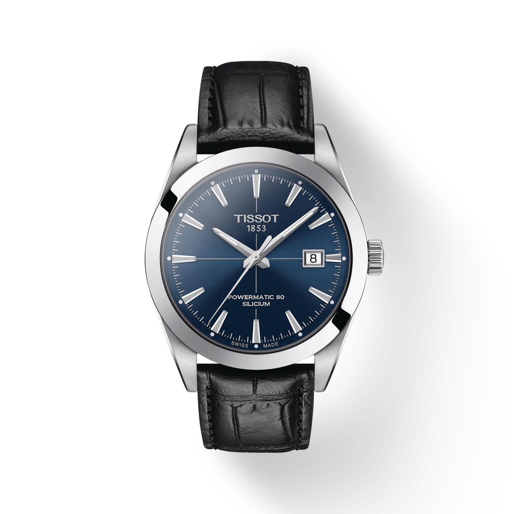 

Tissot Leather Strap blue Dial Men s Fashion Watch T127.407.16.041.01 синій
