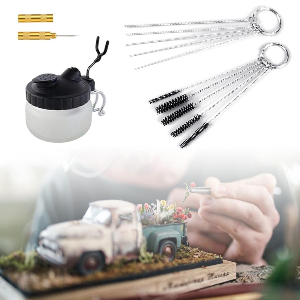 Airbrush Set for Model Painting Includes Painting Stand Base and 20 Pcs Alligator Clip Sticks for Hobbyists and Artists
