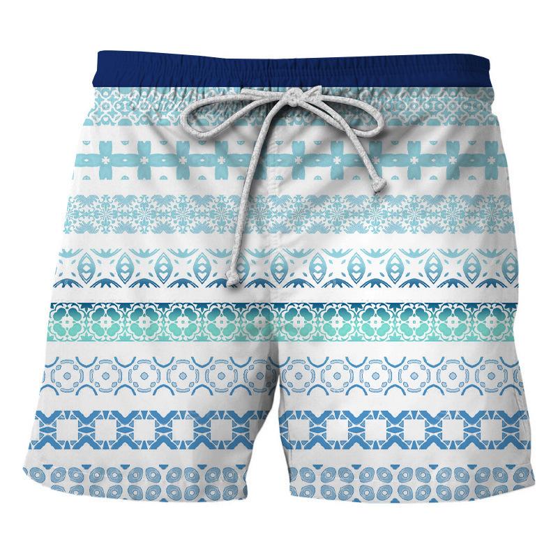 Men s Digital Printing Shorts - Fashionable Sports Summer Beach Pants - Quick-Drying Pants S