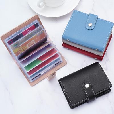 26 Porta carte sottile multi slot Porta carte di credito in pelle PU Donna Uomo Porta carte di credito color caramella Porta carte di credito Cover