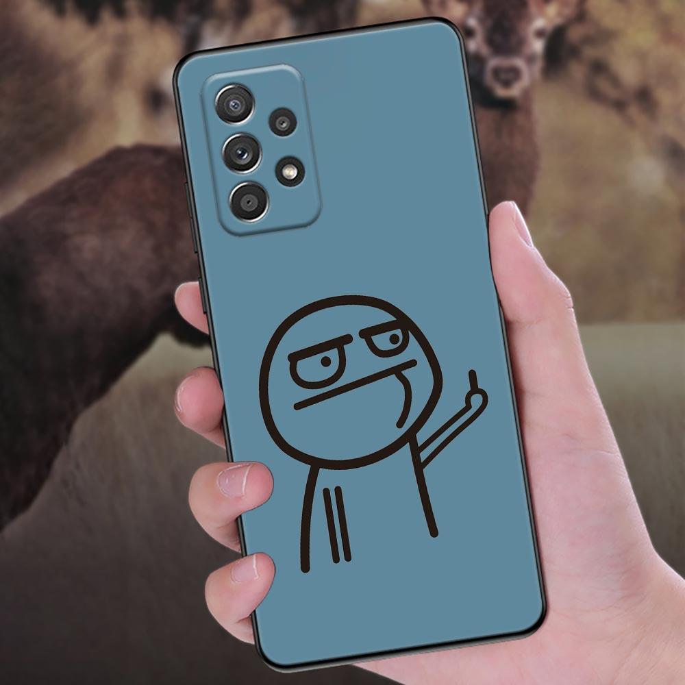 Funny Man Middle Finger Phone Cover Galaxy A53 5G Case For Samsung A54 A52 A52S A51 A71 A73 A72 A41 A42 A91 A32 A33 Black Cases