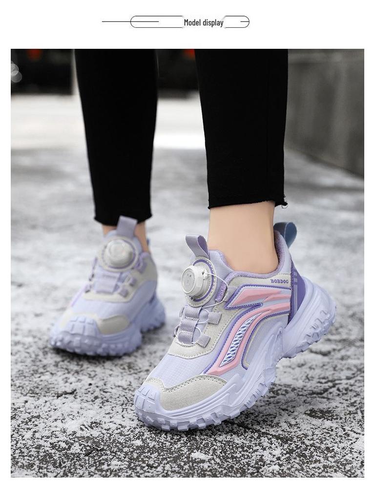 Bobodou Mädchen Winter-Sportschuhe 2025 - Warme, Samt gefütterte Laufschuhe für Mädchen im mittleren und höheren Alter