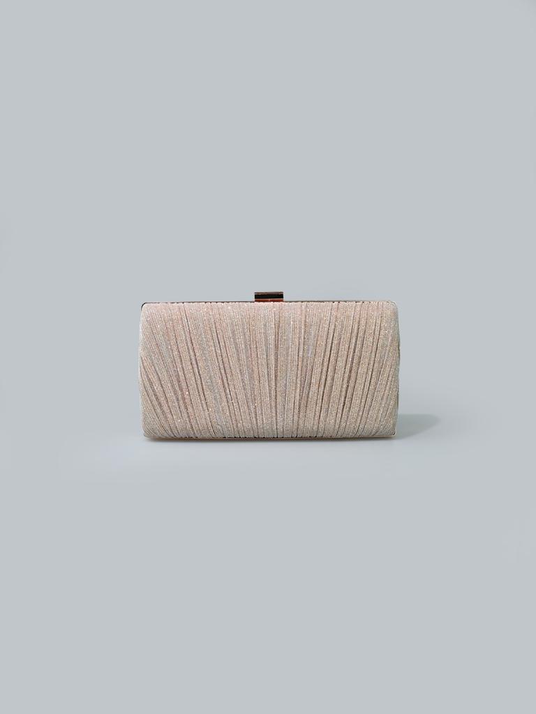 Borsa da sera a pochette da donna di lusso Borsa a tracolla Festa Matrimonio Ballo di fine anno Compleanno Borse quadrate grandi Elegante borsa a mano plissettata Portamonete
