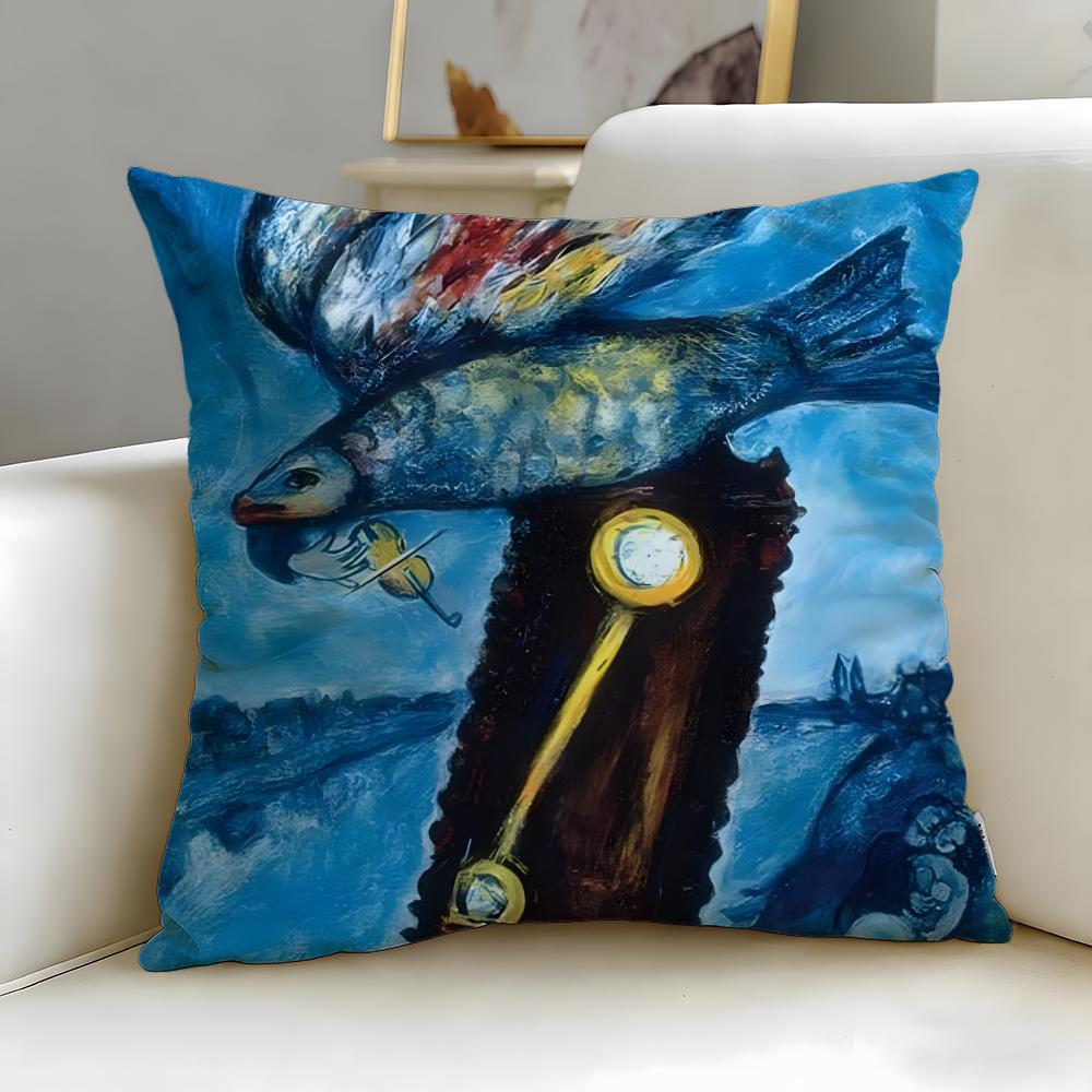 Classic Painter Marc Chagall Cushion Cover Soft & Easy-Wash Pillow Case – Versatile for Couch, Bed, Travel and Office