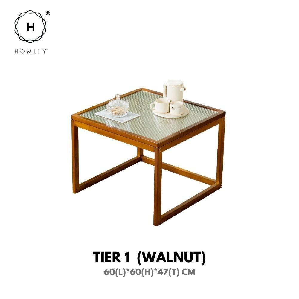 Homlly ika Nesting Living Room Coffee Side Table (Expandable)